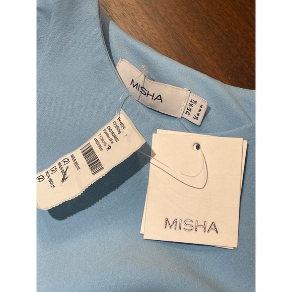 MISHA X REVOLVE Ida Dress in Powder Blue 2 New Womens Sheath Midi Cocktail - Picture 8 of 11